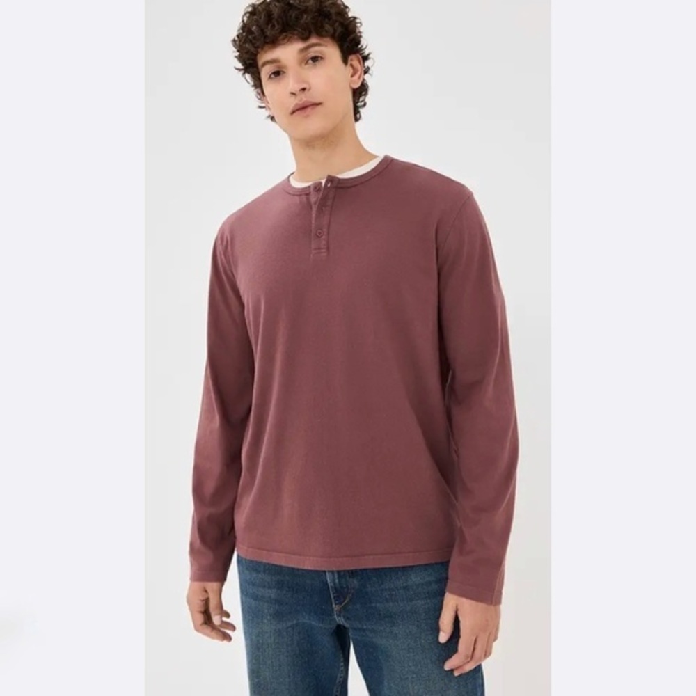 Rhone Waffle Henley in Grape Shake Heather
